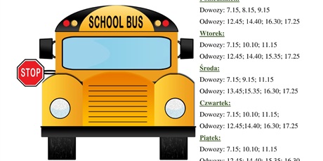 Powiększ grafikę: Żółty szkolny autobus - rozkład jazdy w treści artykułu.