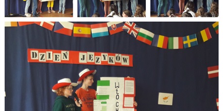 Powiększ grafikę: Collage ze zdjęć - uczniowie klasy 7a prezentujący Włochy.
