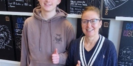 Gratulacje dla Tomasza B. z klasy 8b!