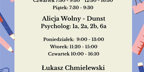 Powiększ grafikę: Godziny pracy - info w treści
