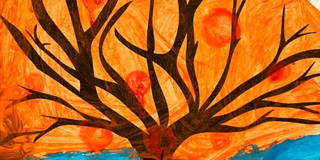 Powiększ grafikę: drzewo malowane farbami